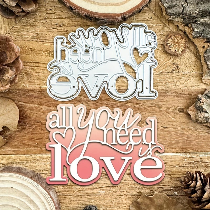 LZBRDY All You Need is Love Die-Cuts, Carbon Steel Metal Cutting Dies for DIY Scrapbooking & Card Making, Love Letter Die-Cuts for Valentine's Day Albums & Greeting Cards - Image 3